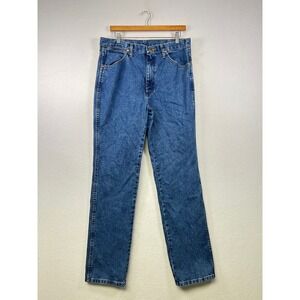 Wrangler Men's Classic Straight Leg Blue Denim Jeans Size 33x34